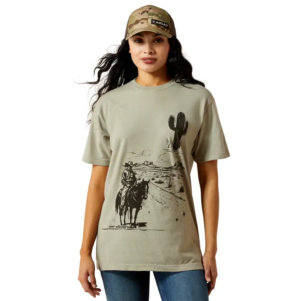 ariat women's graphic tee shirt in olive