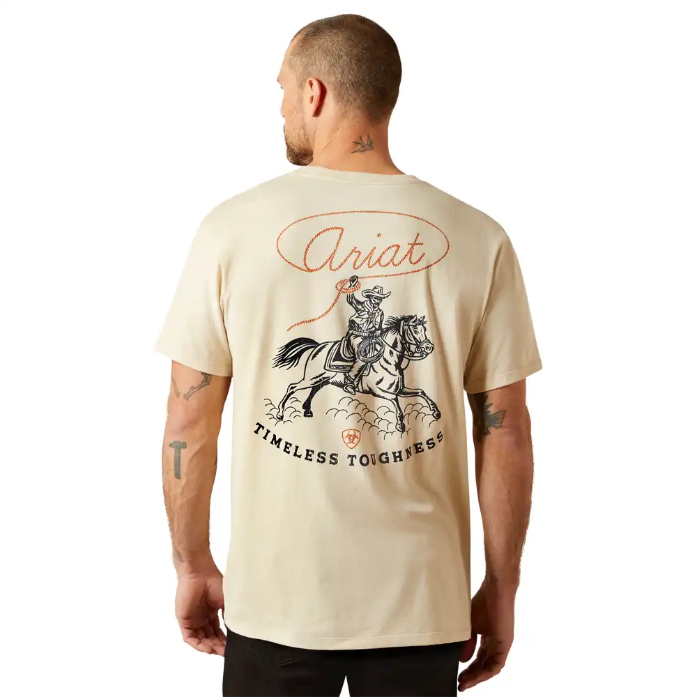 ariat men's graphic tee shirt in beige