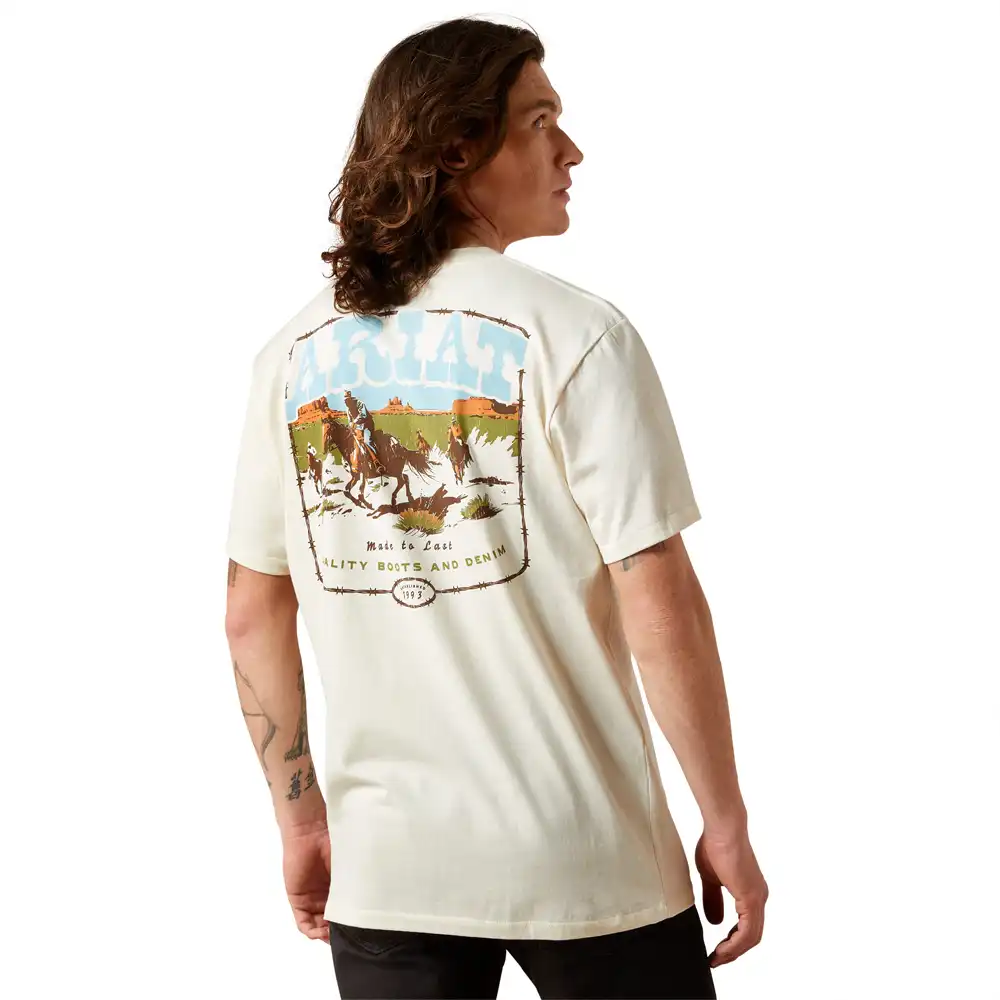 ariat men's graphic tee shirt in cream