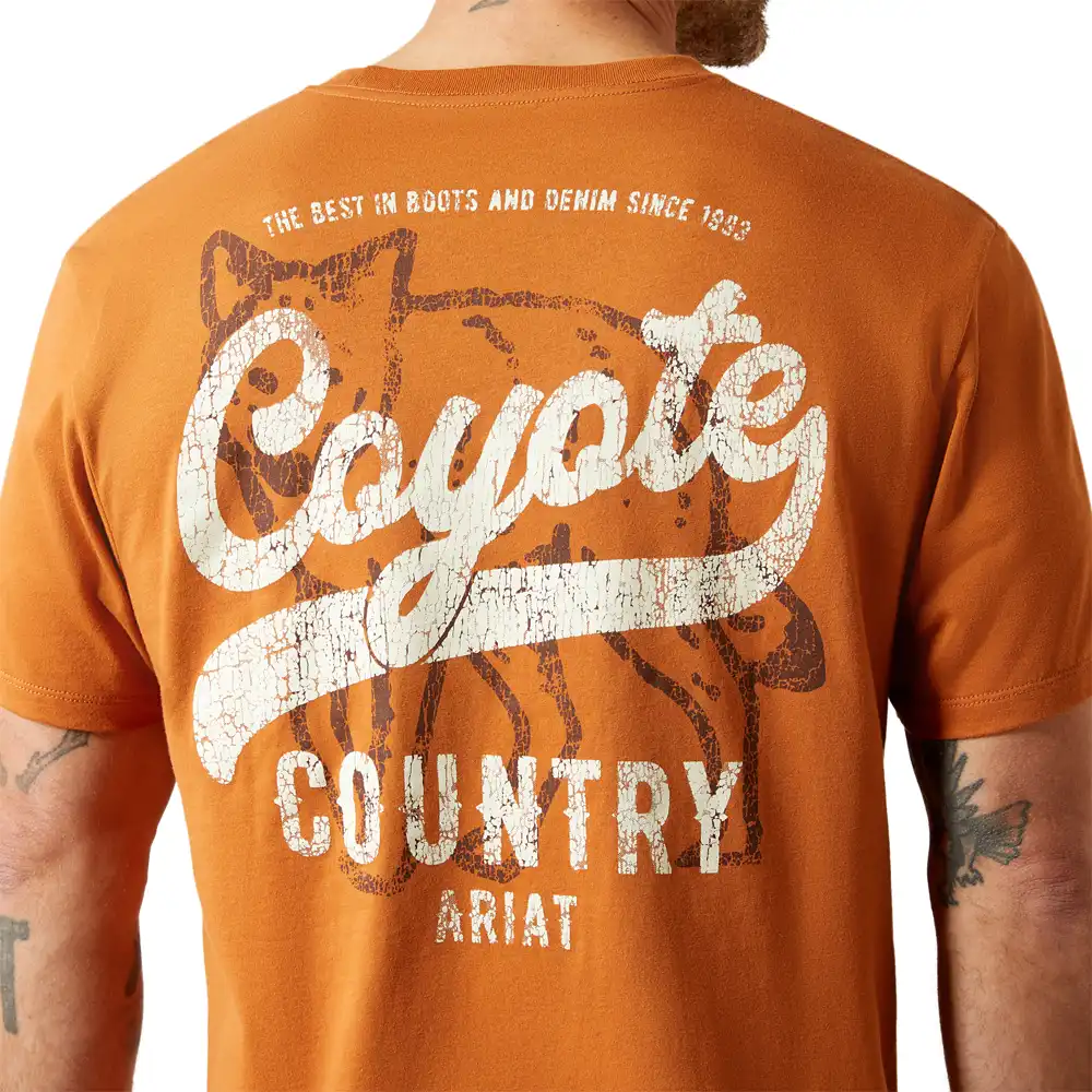 ariat men's graphic tee shirt in orange
