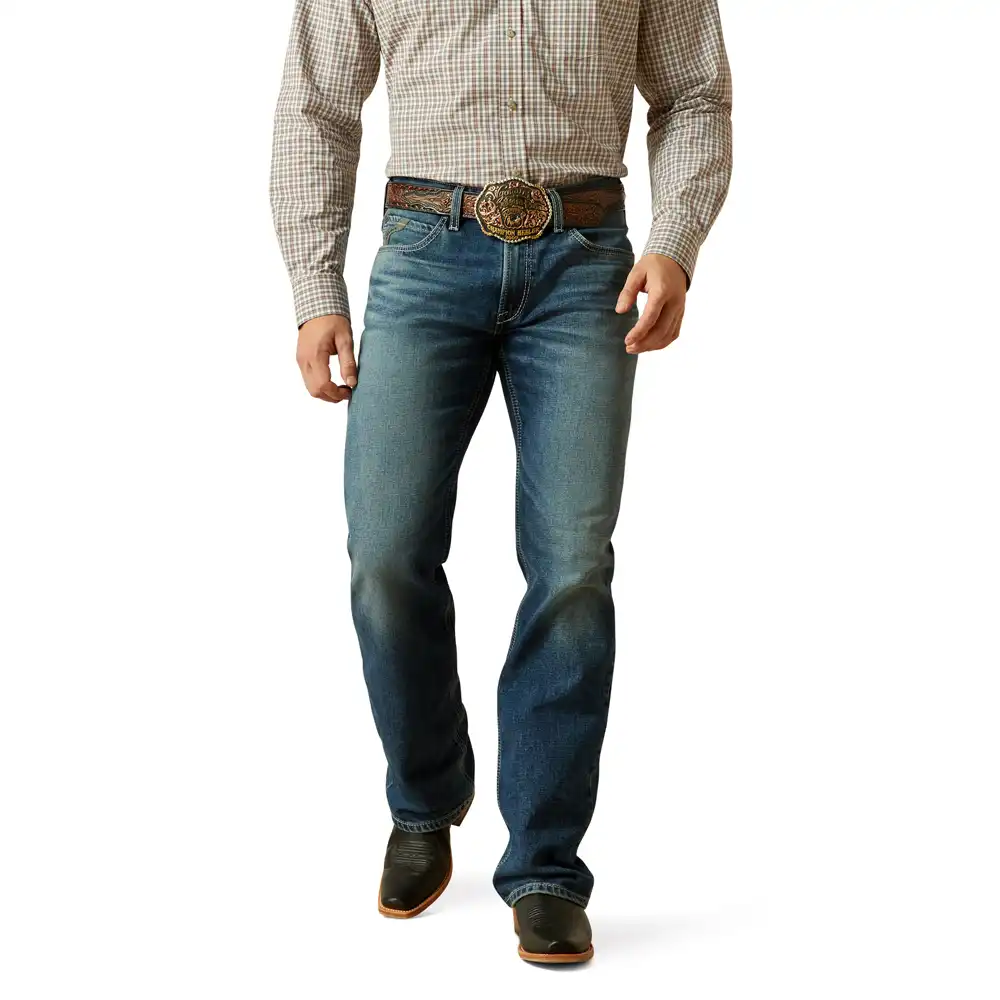 ariat men's boot cut jeans in dark wash