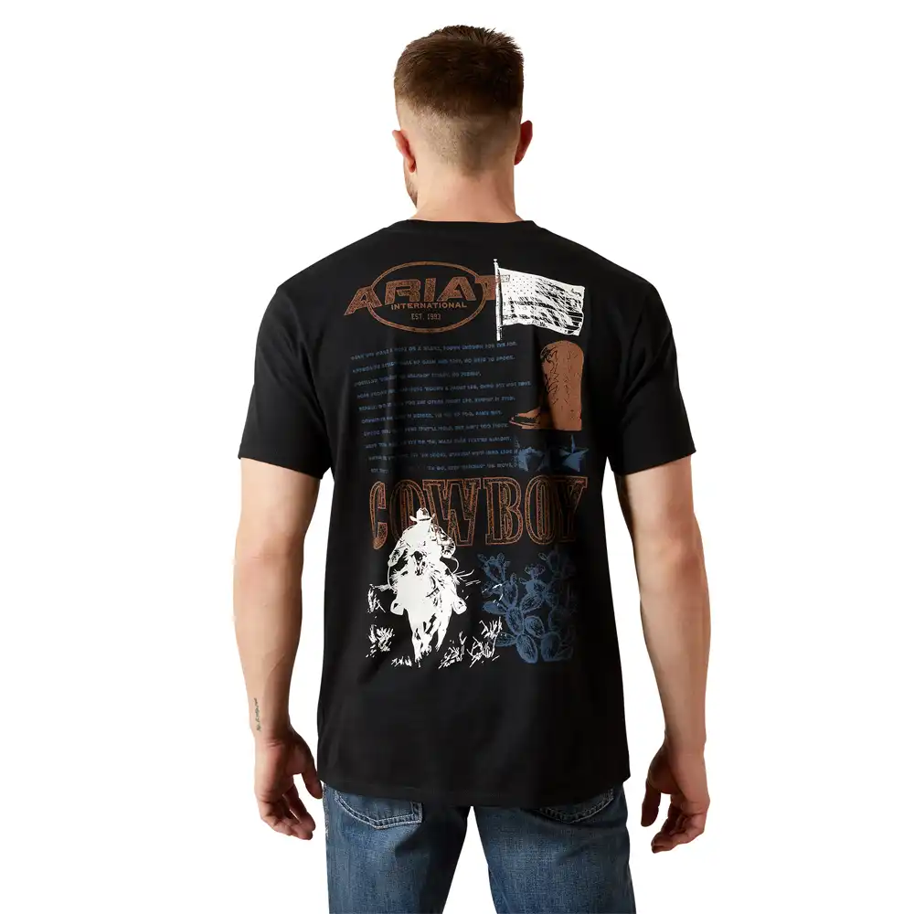 ariat men's graphic tee shirt in black