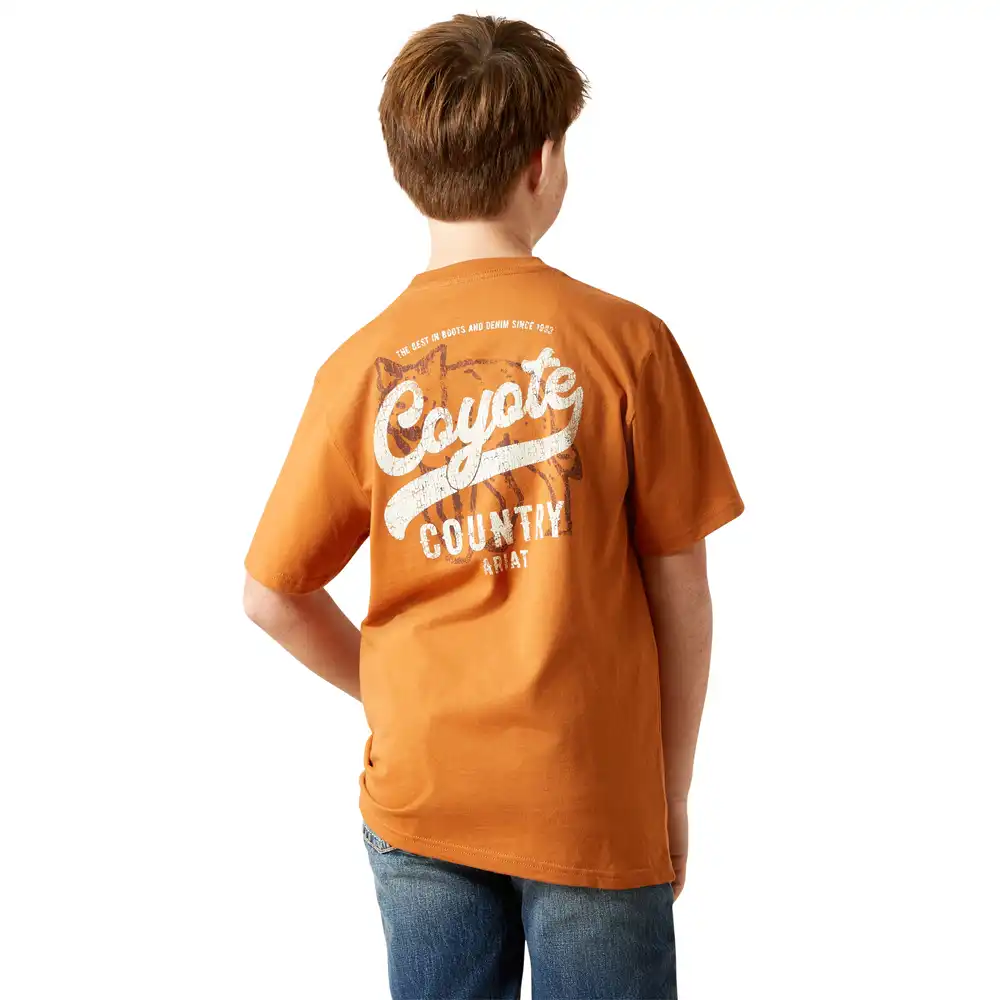 ariat boy's tee shirt in orange