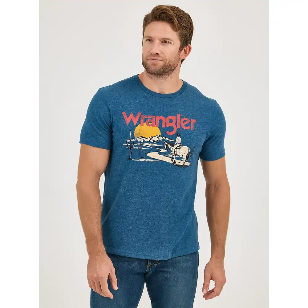 wrangler men's graphic t-shirt blue