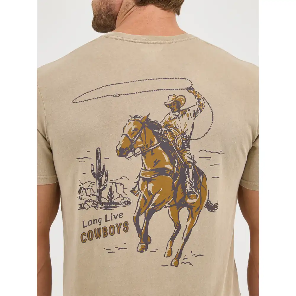 wrangler men's graphic tee shirt in brown