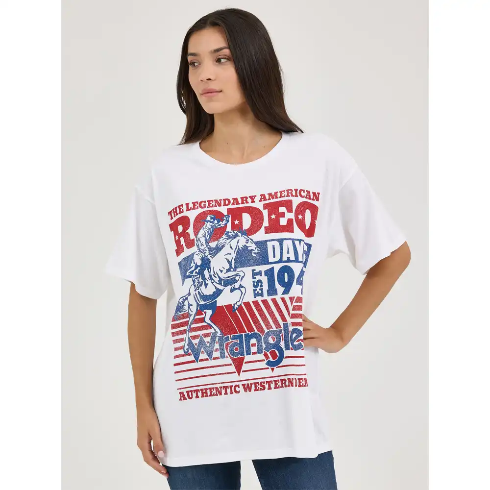 wrangler women's graphic tee shirt white