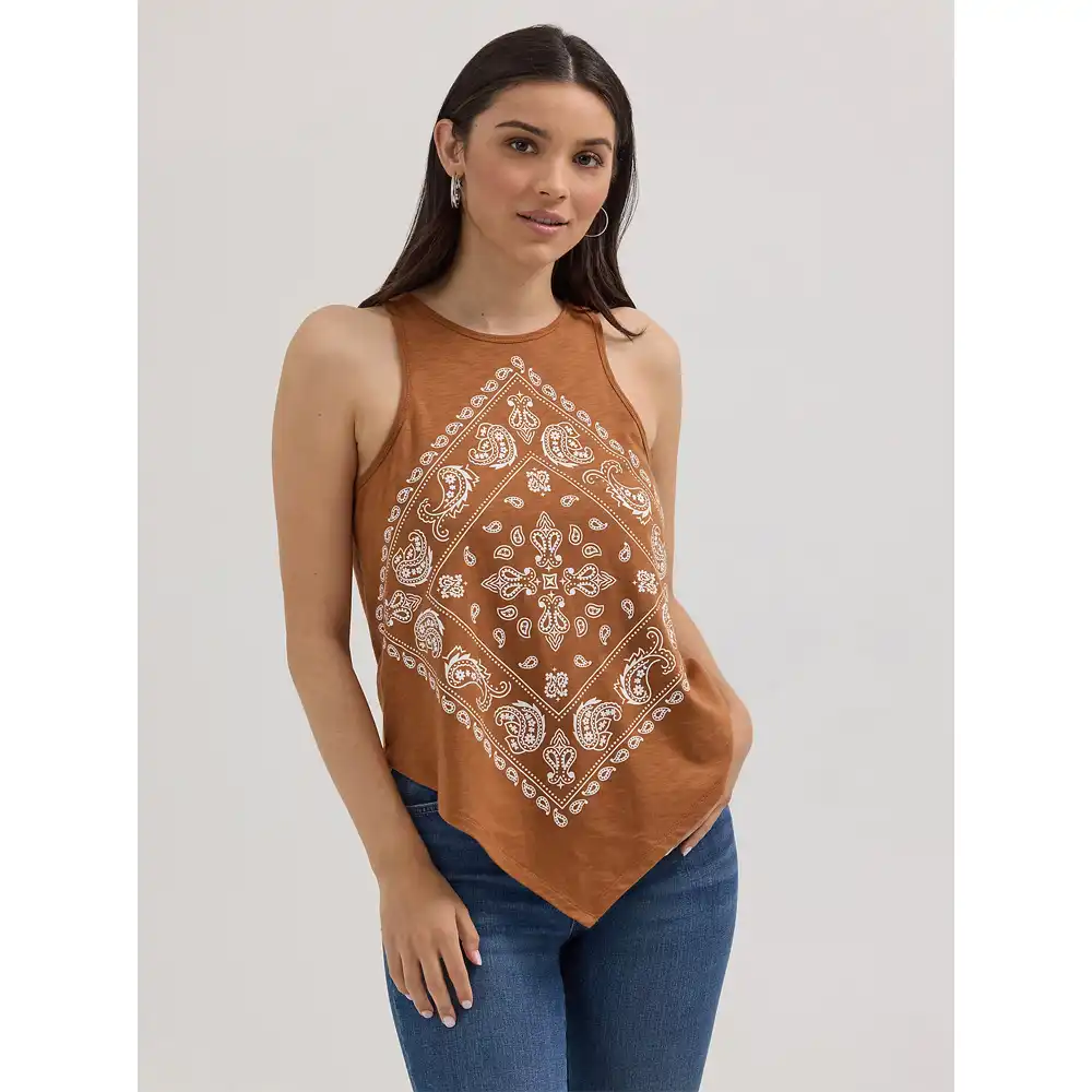 wrangler women's tank bandana sierra brown