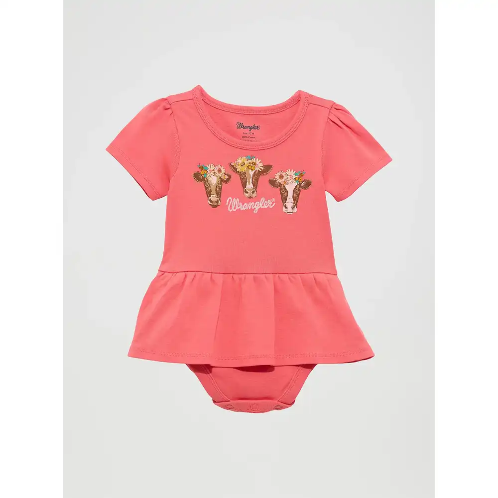 wrangler baby girl bodysuit red