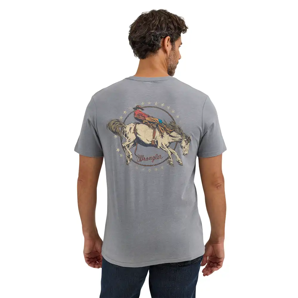 wrangler men's graphic tee shirt in grey