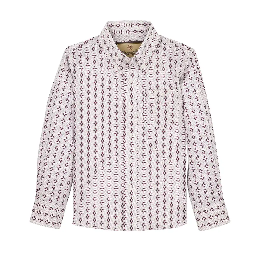 wrangler boys long sleeve shirt in sangria