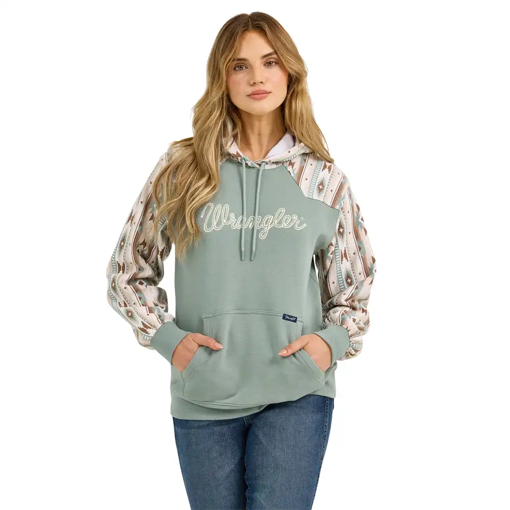 wrangler women's sweatshirt hoodie in green