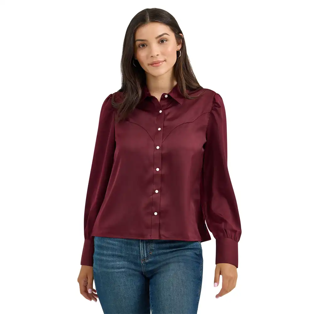 wrangler women's vintage snap top