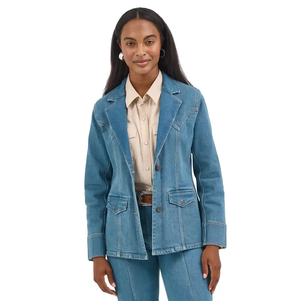wrangler women's denim blazer