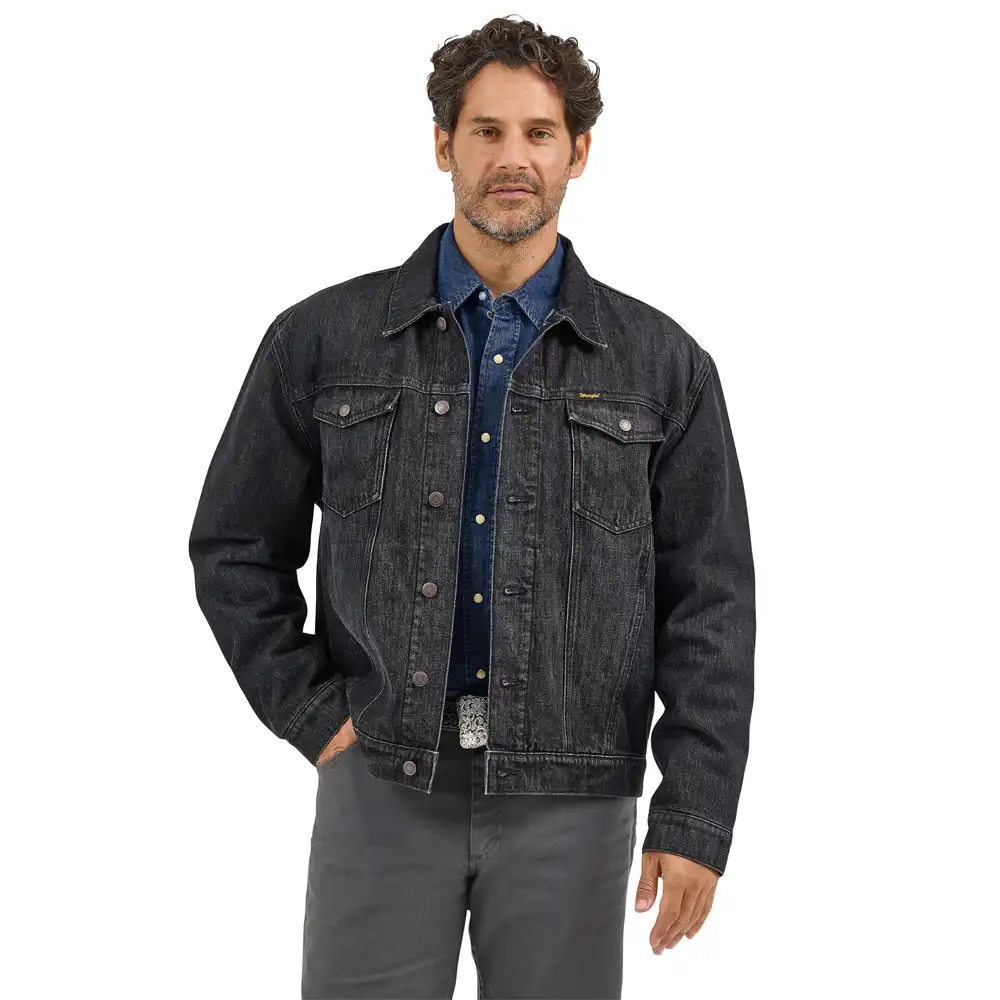 wrangler men's denim jacket in black wash