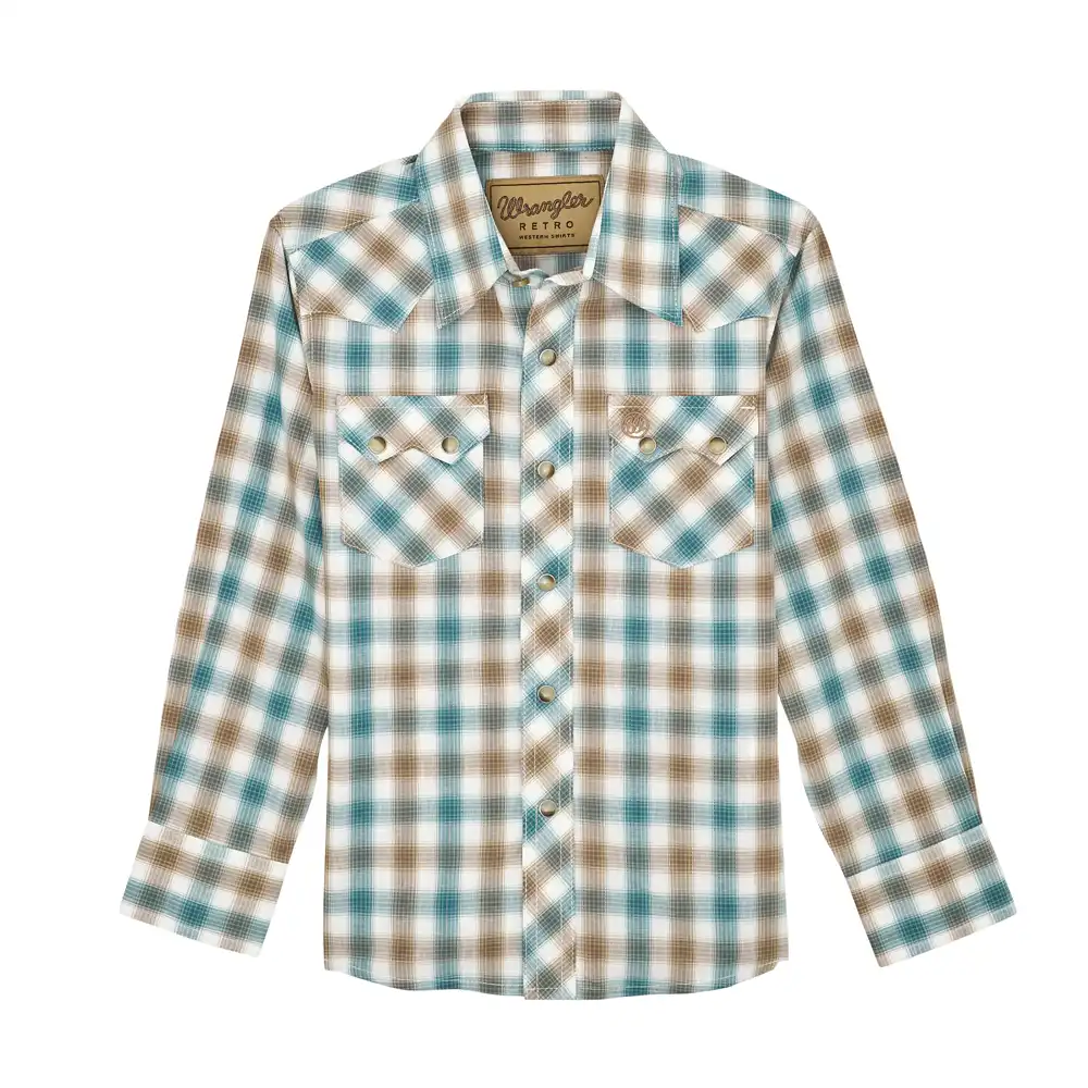 wrangler boy's long sleeve shirt