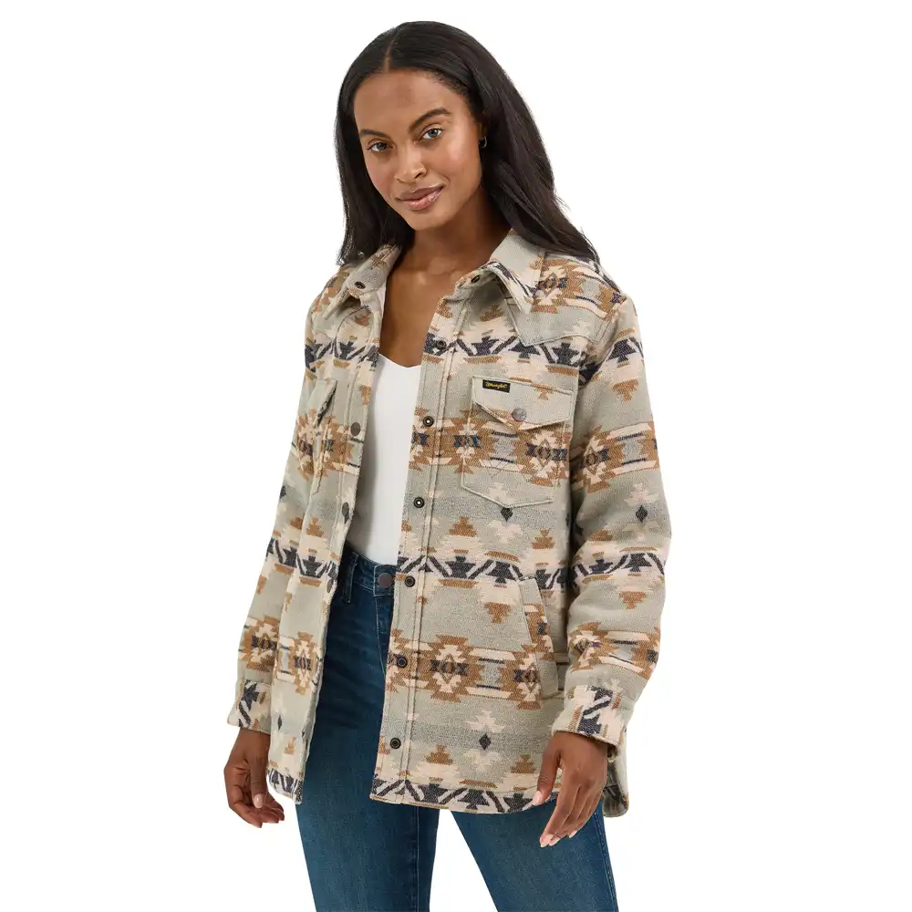 wrangler women's shirt jacket in green