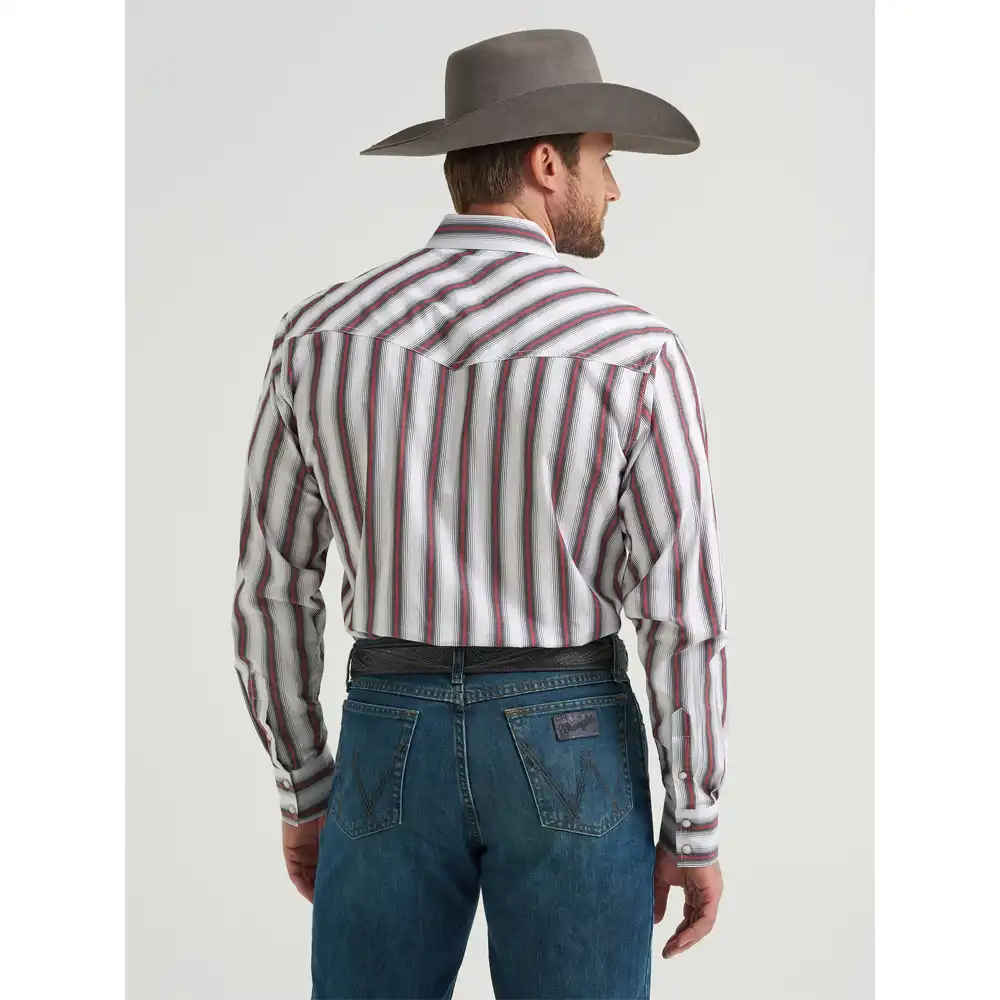 wrangler men's long sleeve shirt red