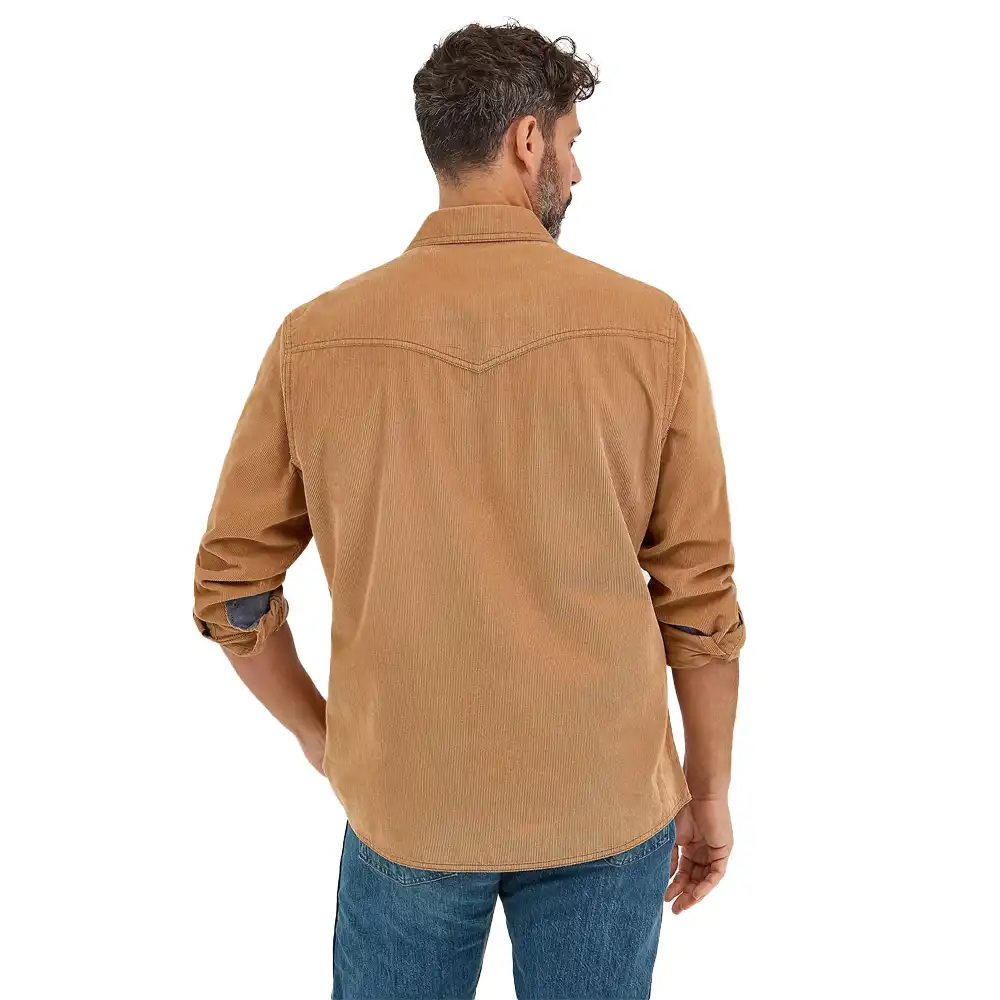 wrangler men's long sleeve shirt corduroy