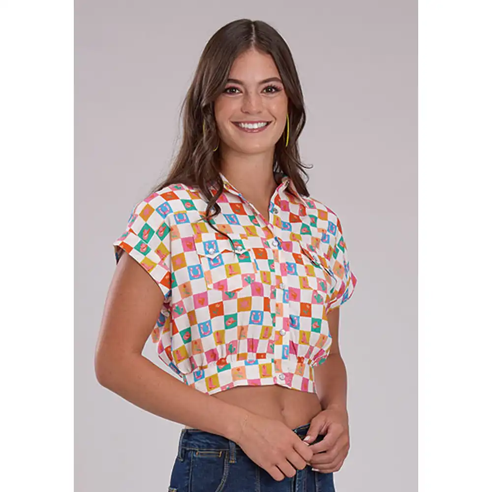 roper women's crop short sleeve shirt