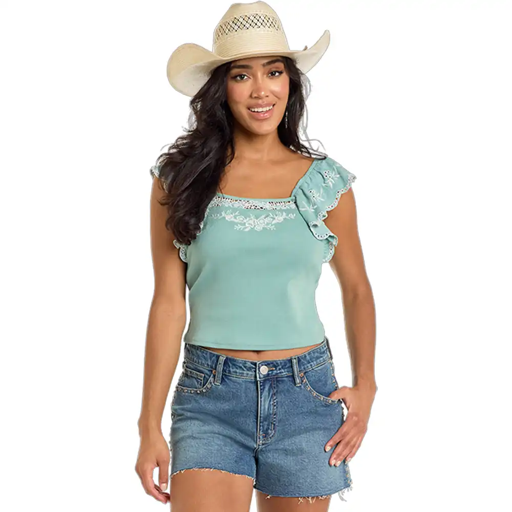 rock & roll denim women's tank stillwater
