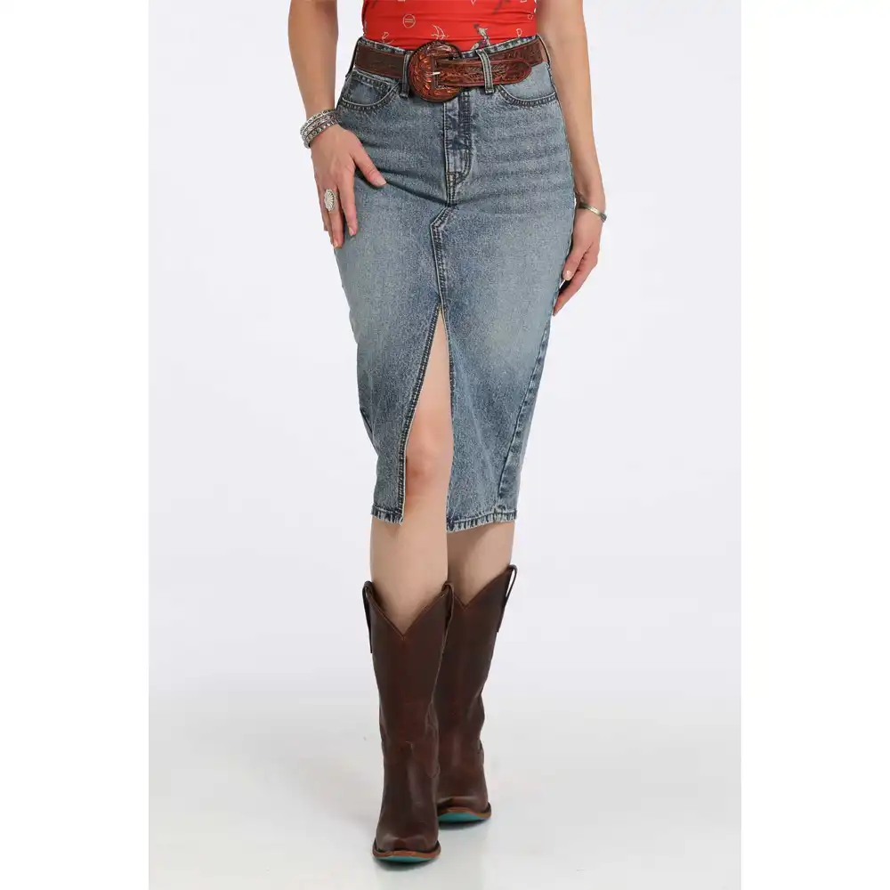 cinch women's midi skirt denim