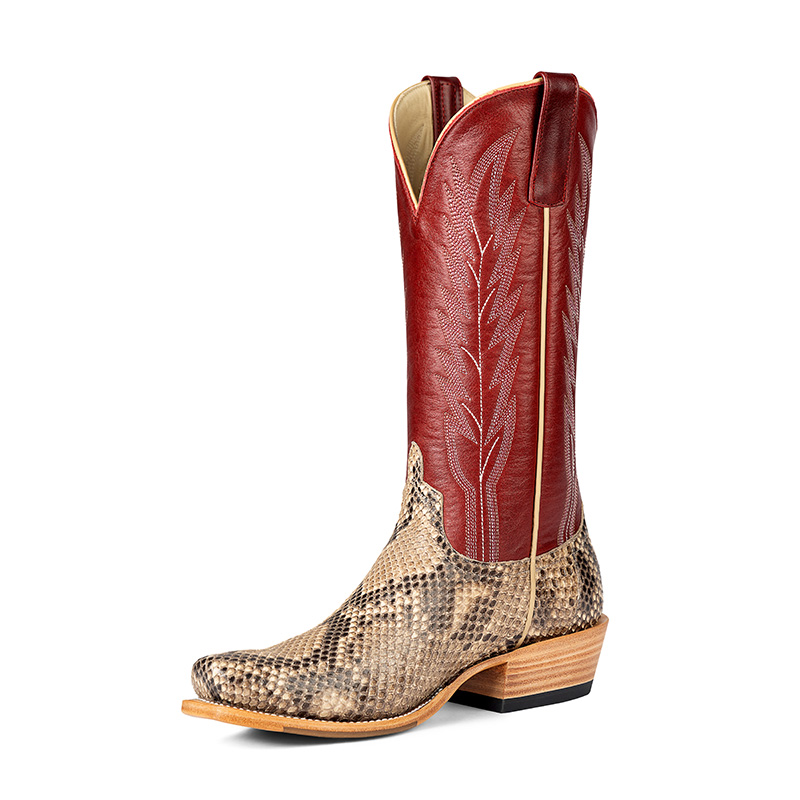 hybrid sole boot brown and red