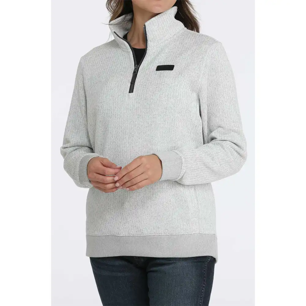 cinch women's 1/4 zip pullover grey