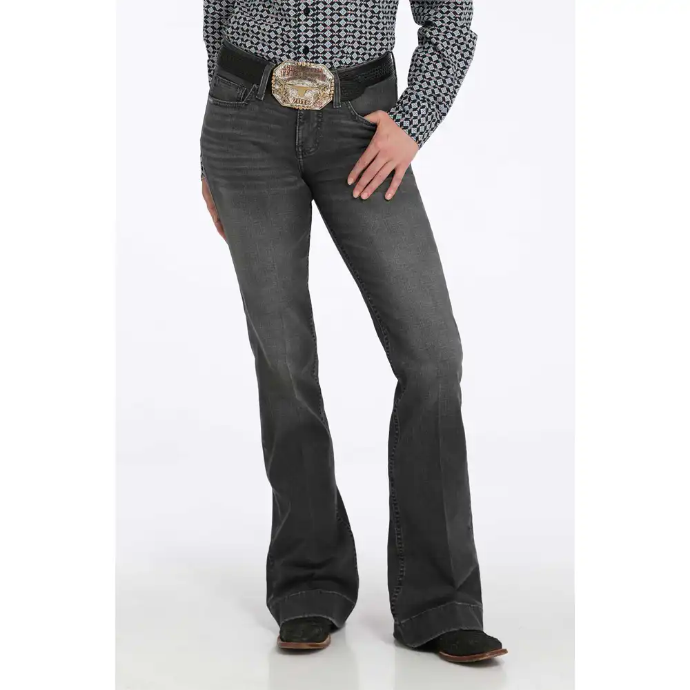 cinch women's slim trouser jeans dark stonewash