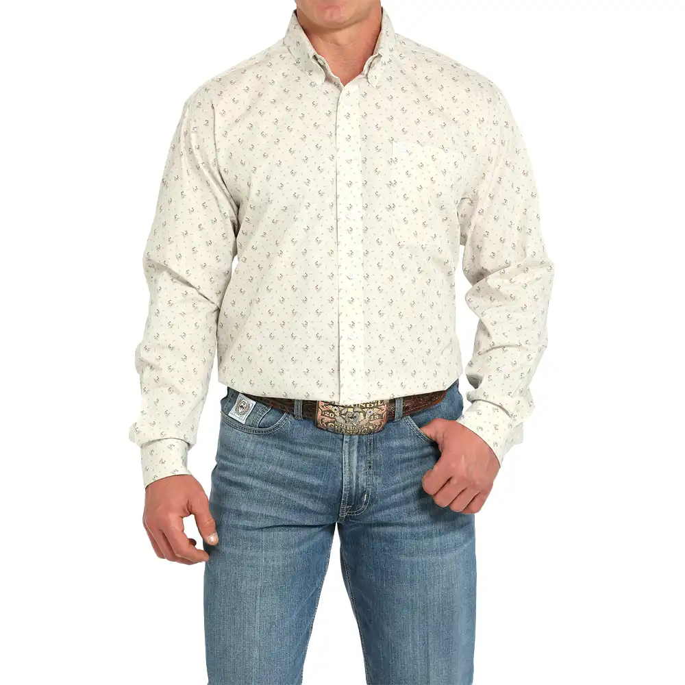 cinch men's long sleeve shirt grey