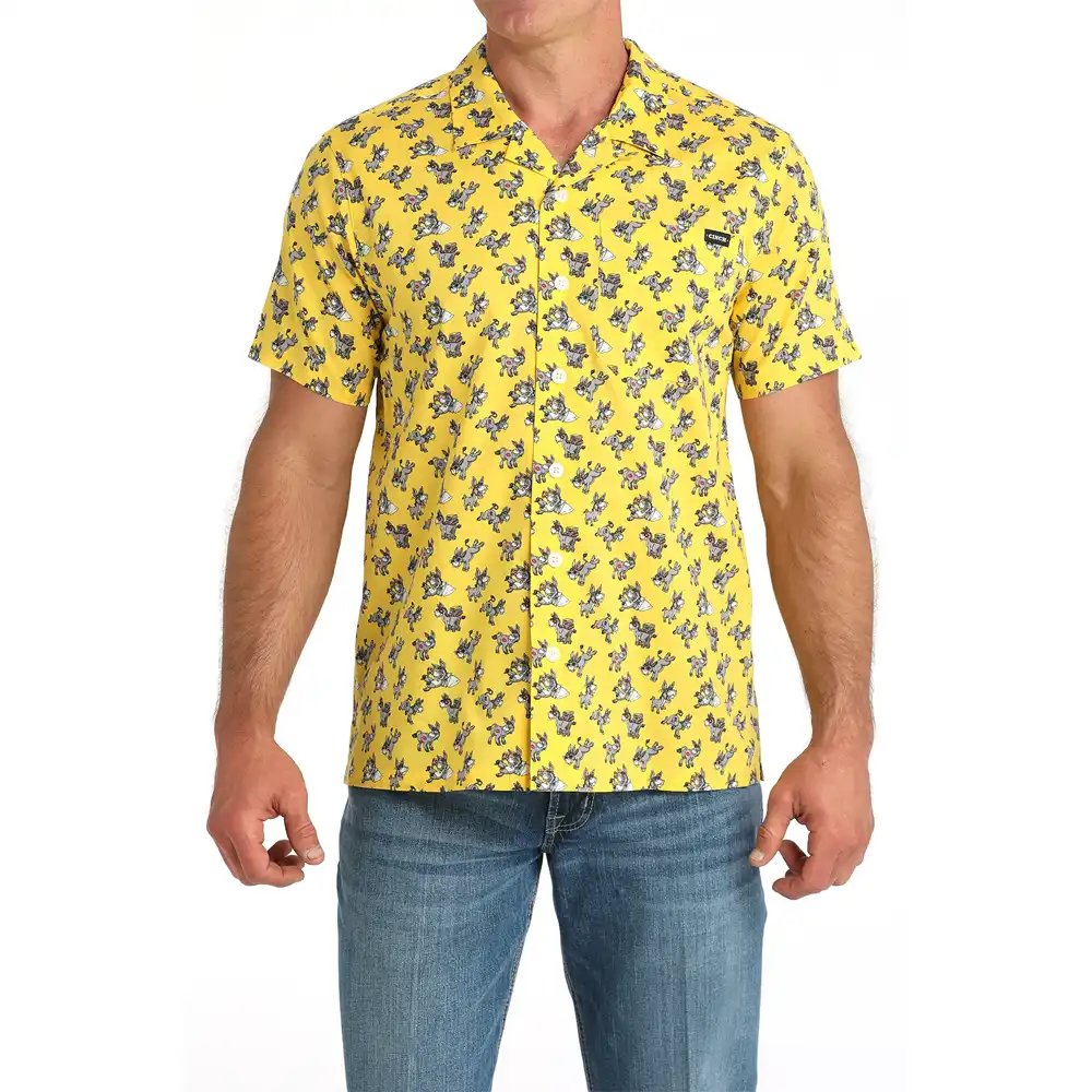 cinch men's short sleeve shirt wonky donkey
