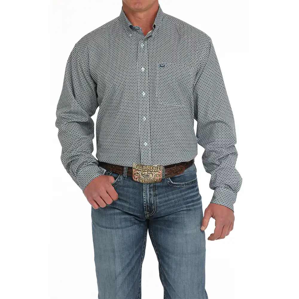 cinch men's long sleeve shirt light blue