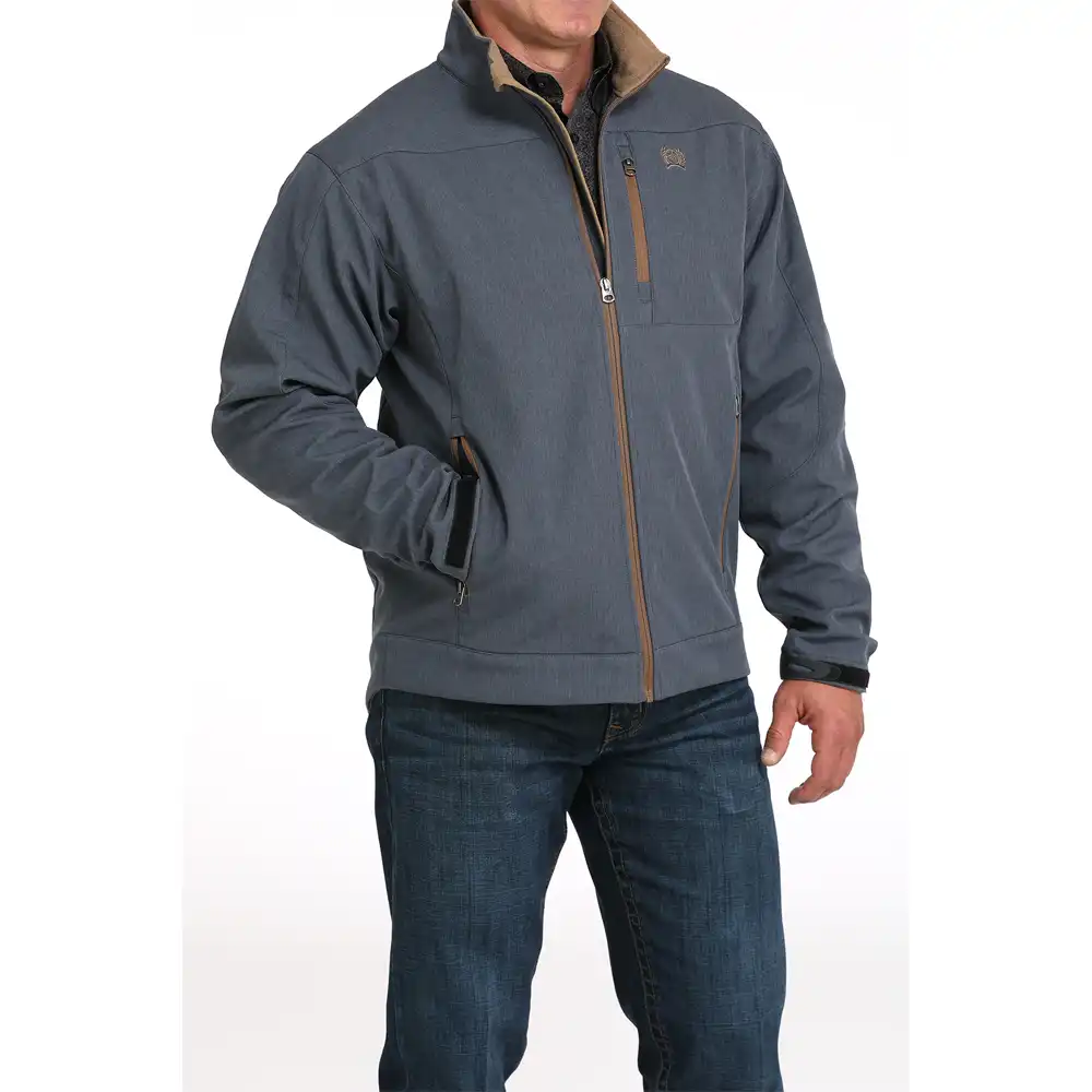 cinch men's softshell jacket blue