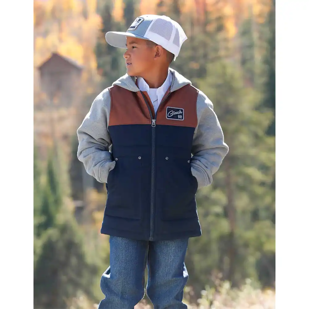 boy's color block canvas jacker cinch