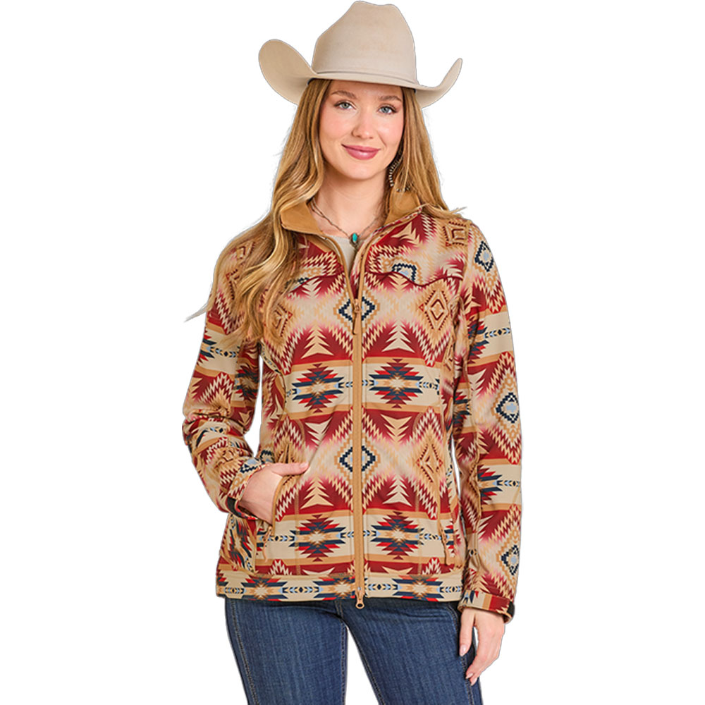 powder river women's rodeo jacket aztec brass