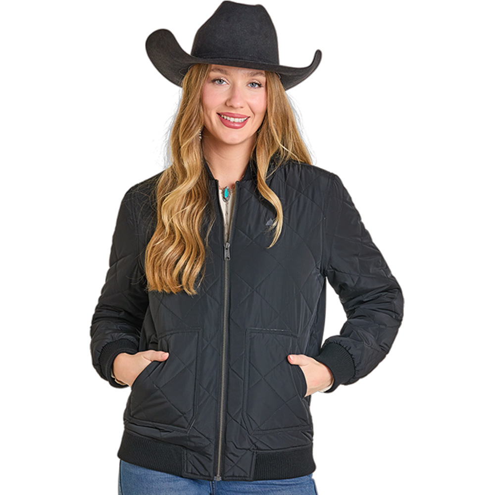 powder river women's bomber jacket in black
