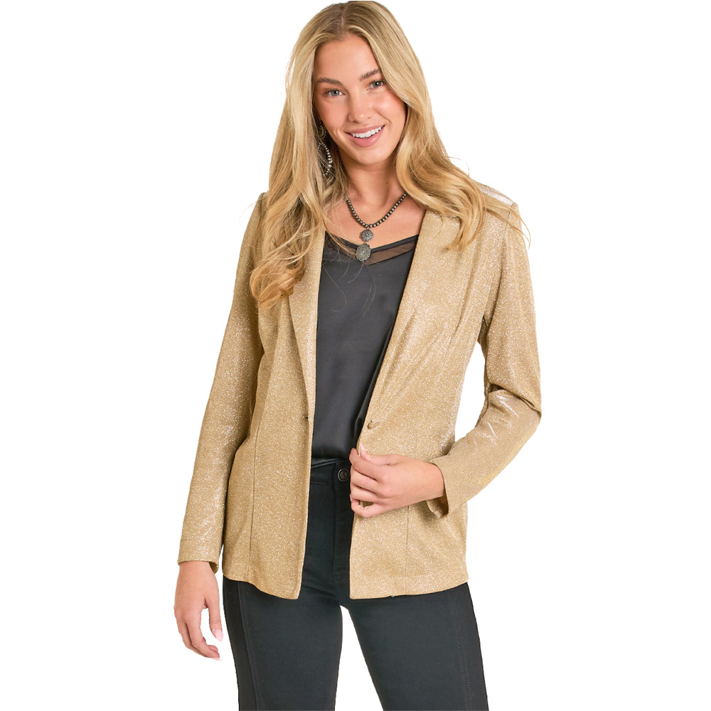 rock & roll women's blazer gold iiridescent