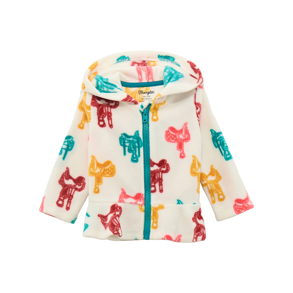 wrangler baby girl's full zip sherpa hoodie