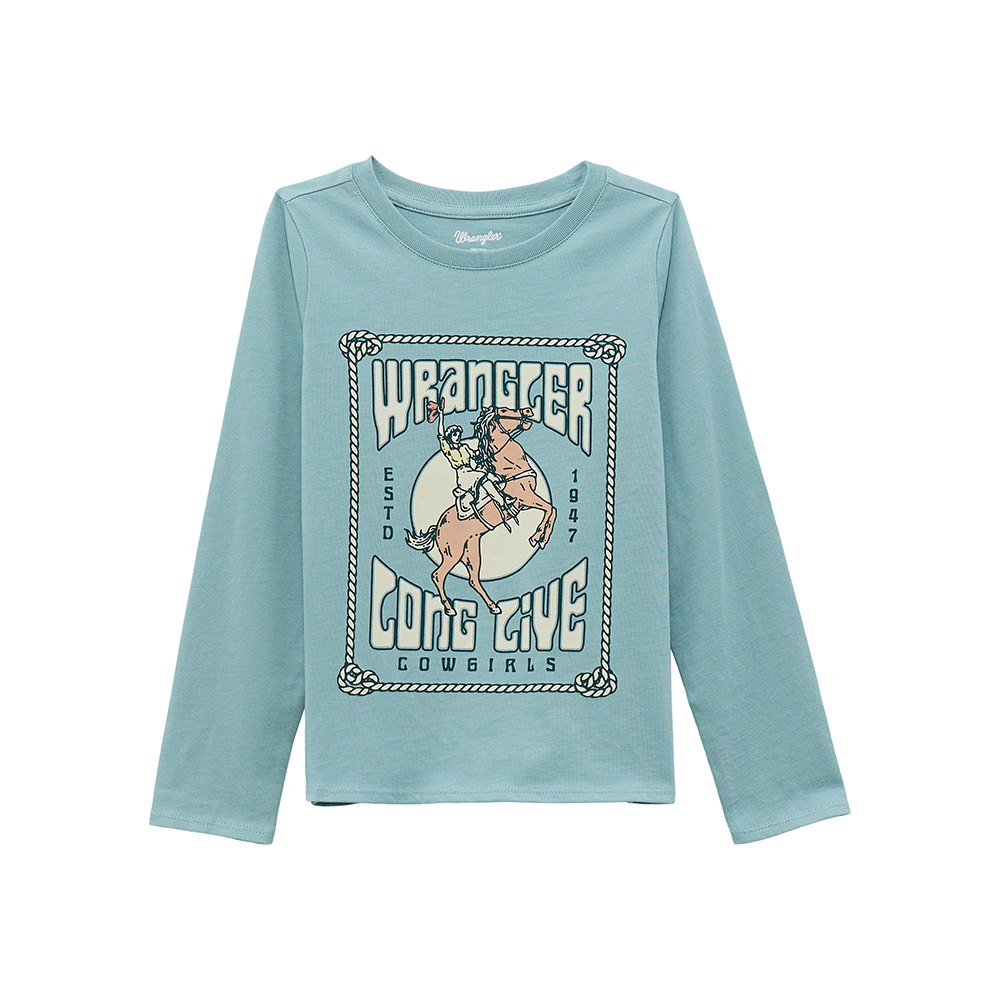 wrangler girl's western top blue
