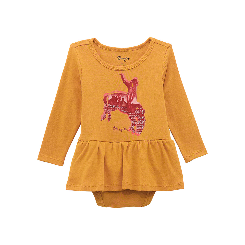 wrangler baby girl dress mustard