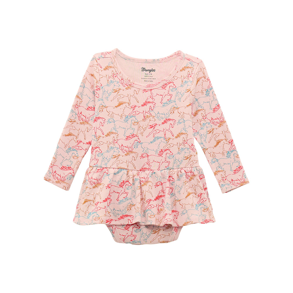 wrangler baby girl's bodysuit pink