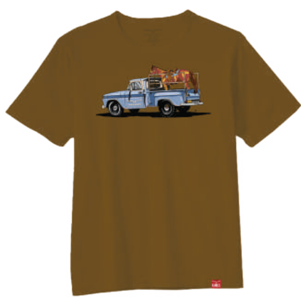 men's lucky b tee shirt brown