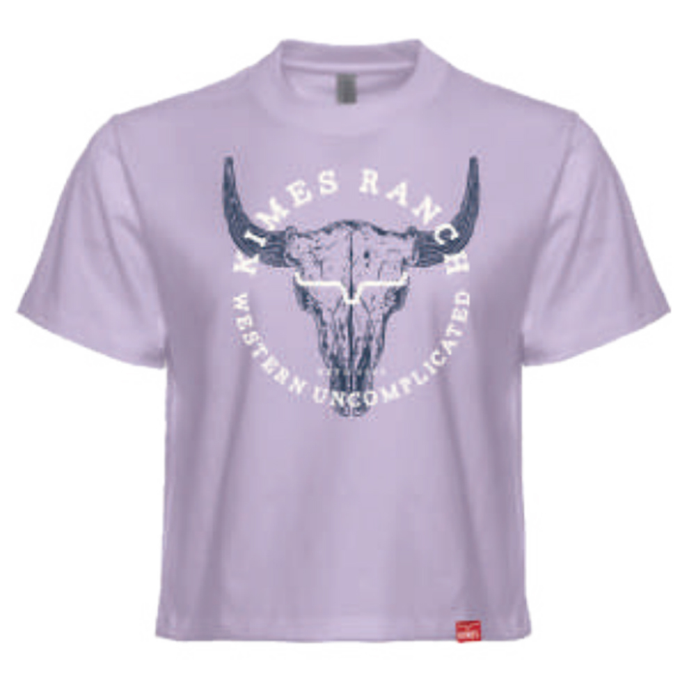 women's bison skull cropped tee shirt