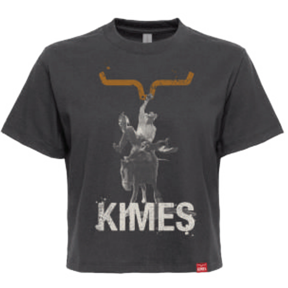 women's "bucks" cropped tee shirt graphite