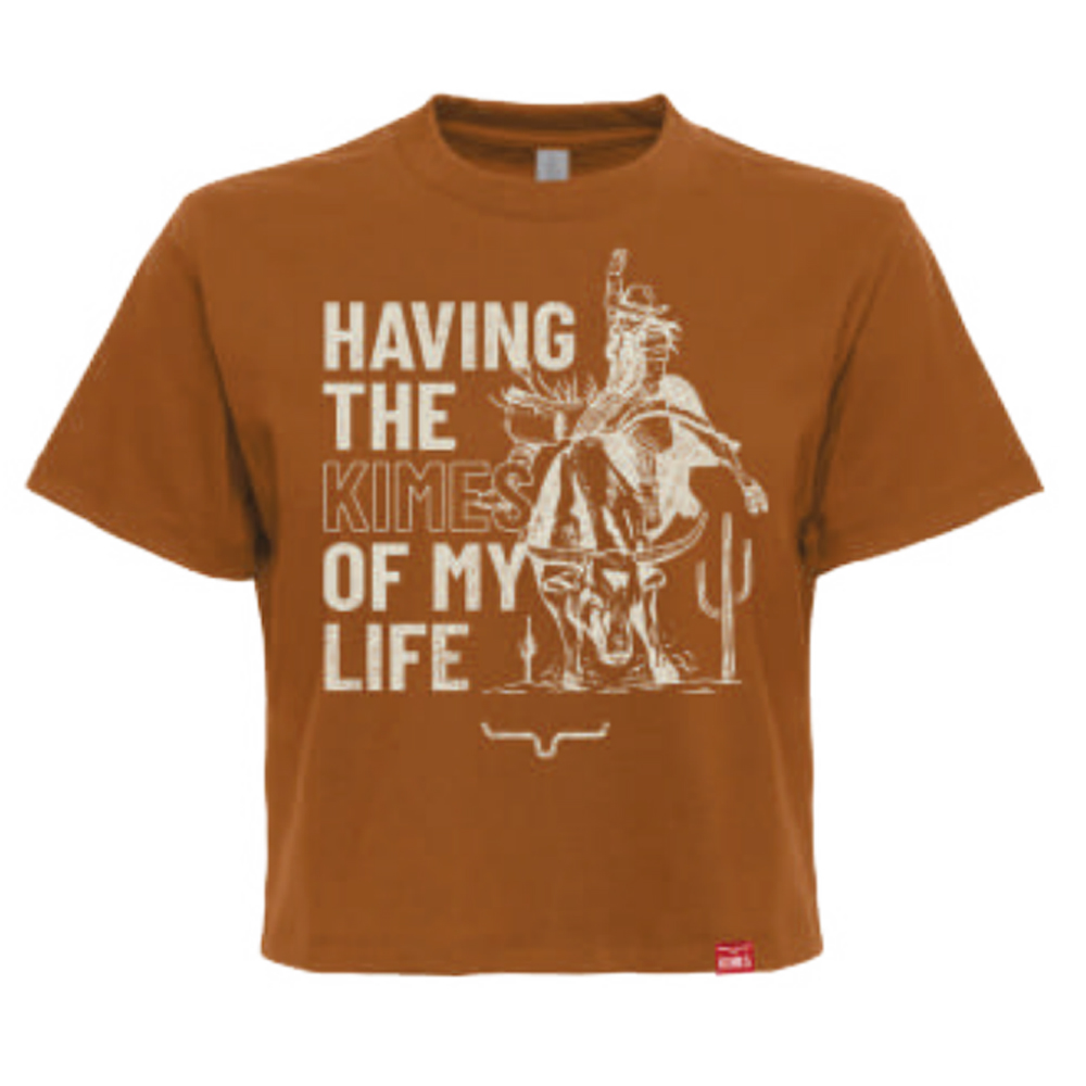 kimes of my life cropped tee shirt rust