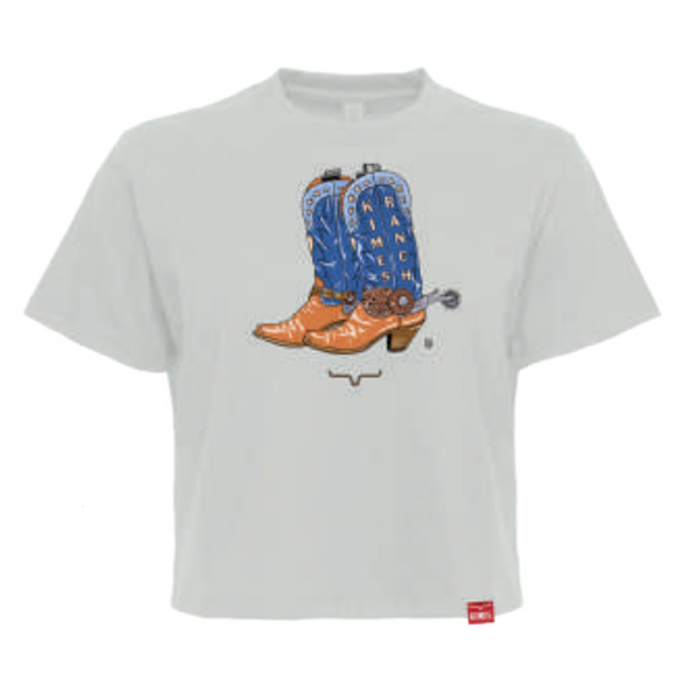lucky b boots cropped tee shirt bone