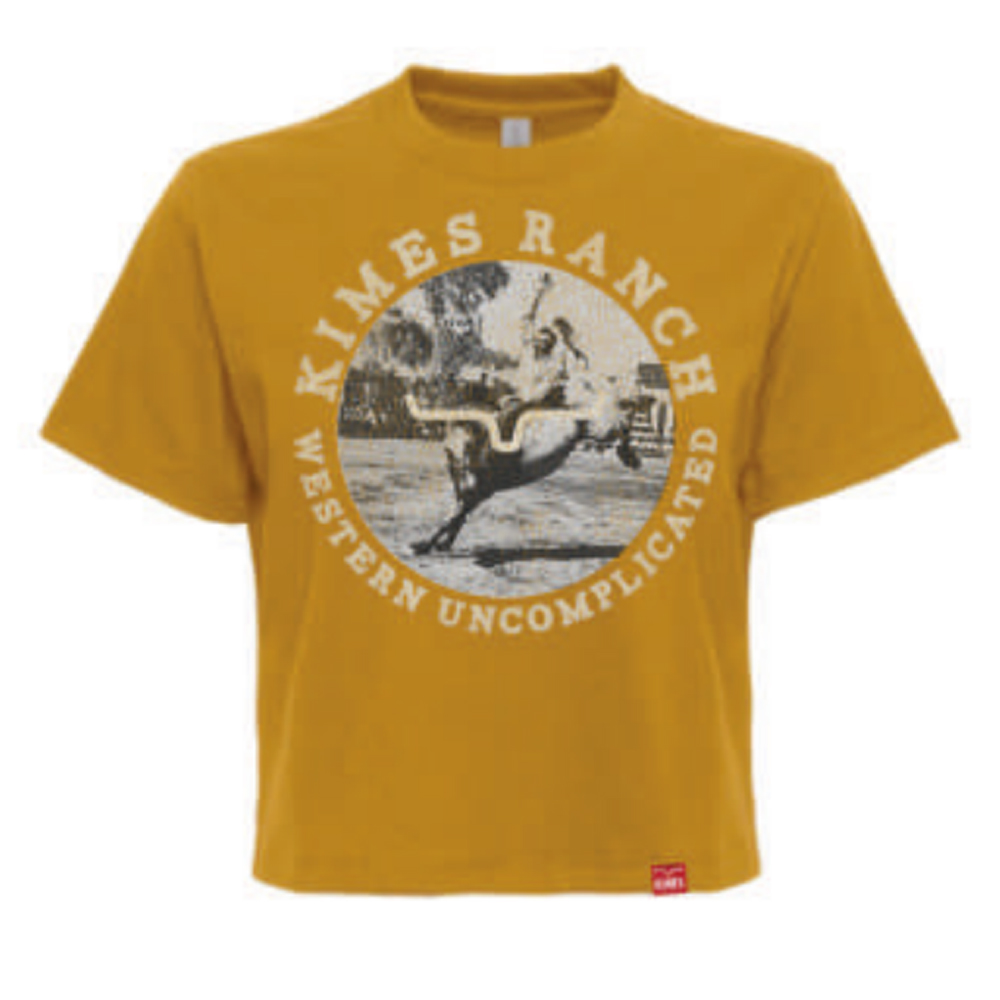 Women's Afternoon Rodeo cropped tee shirt gold