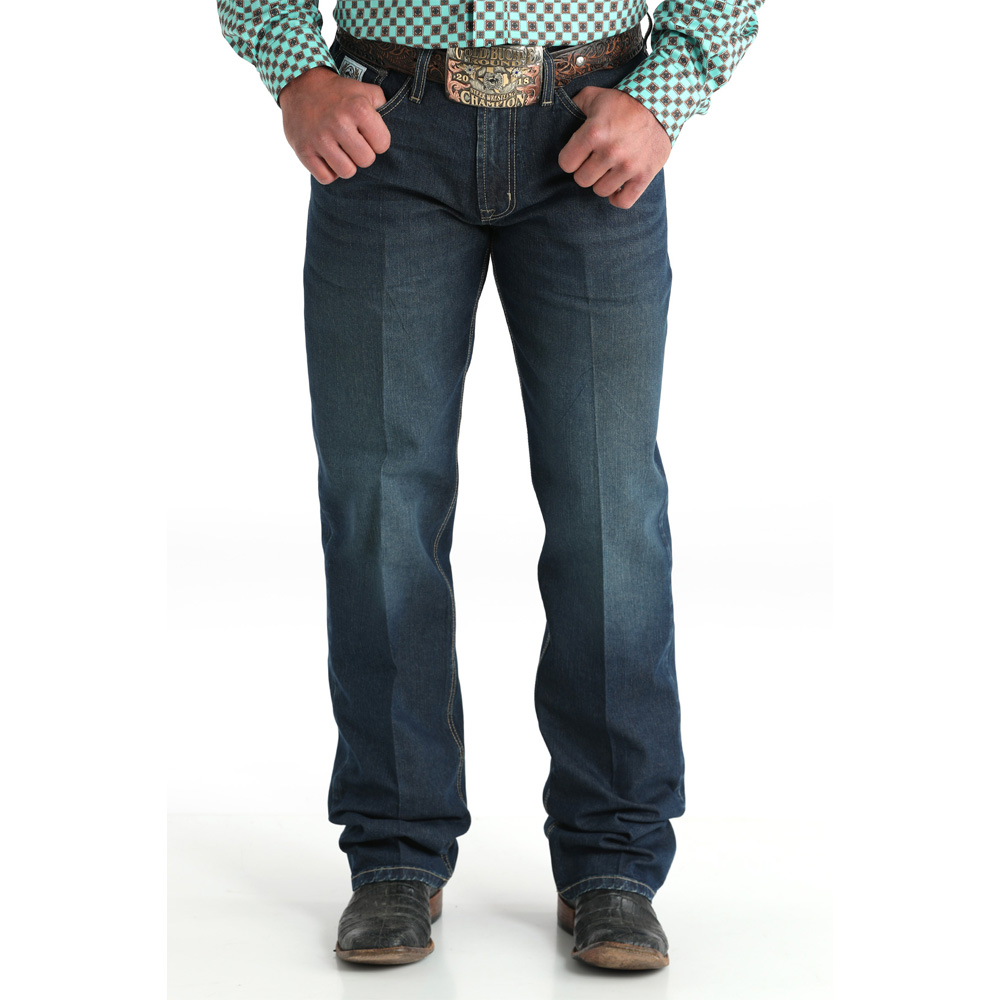 mid rise relaxed straight fit men's jeans dark stonewash