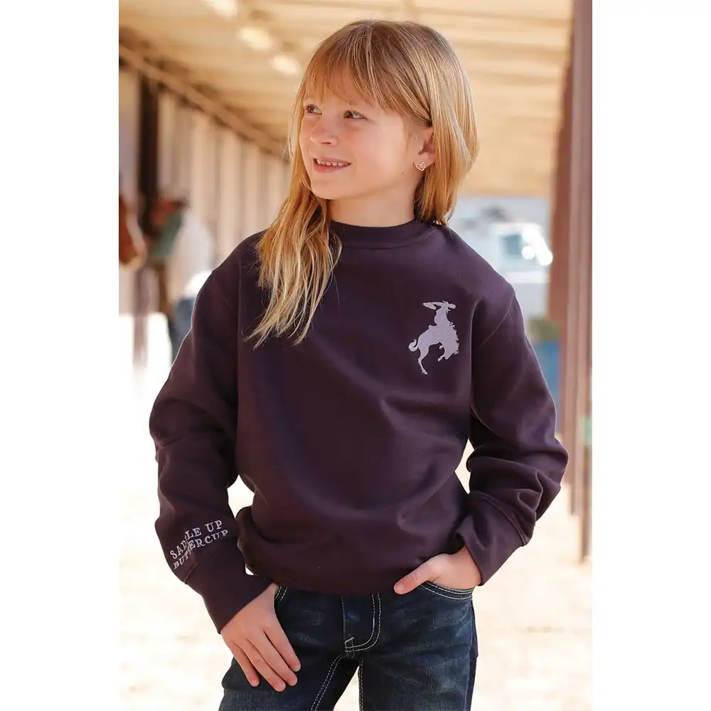 Girl's Sweatshirt - Purple Terry