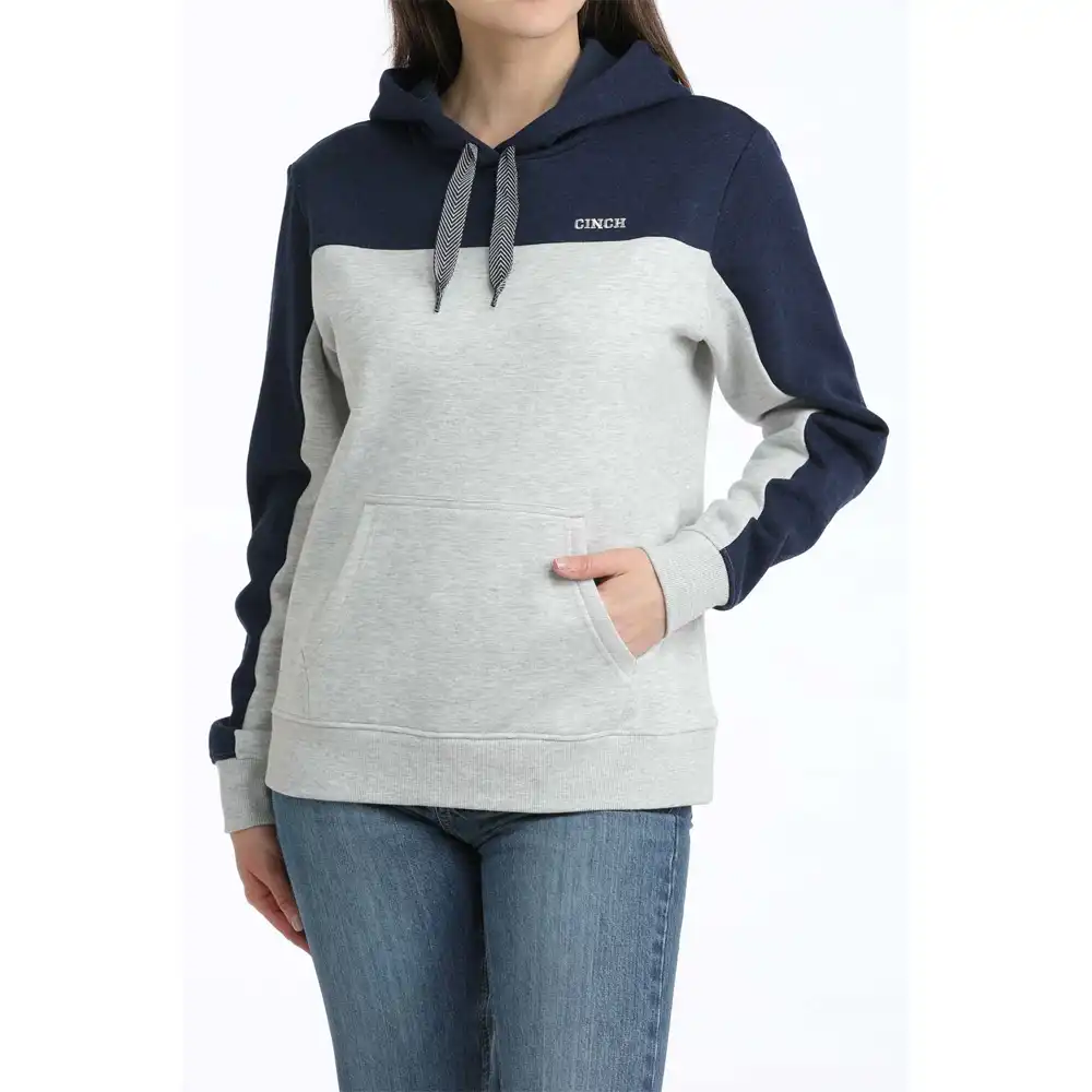Women's Hooded Sweatshirt - Navy and Grey