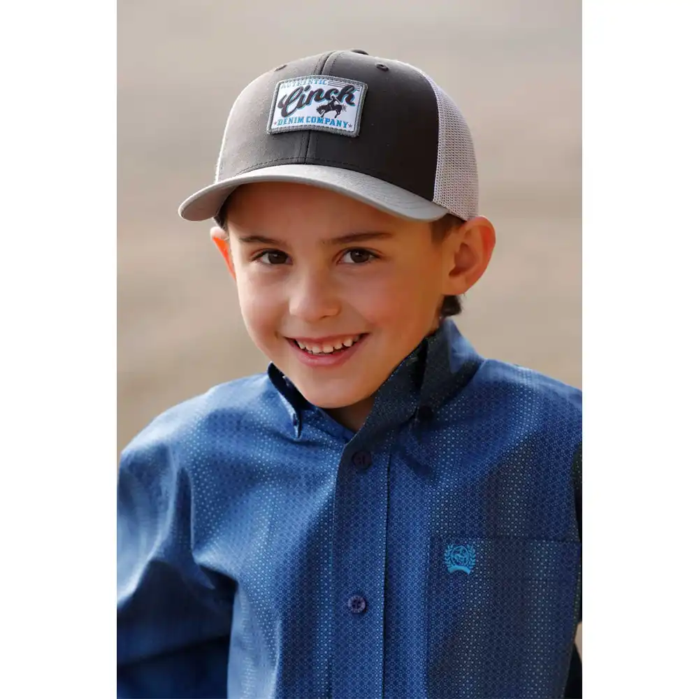 cinch youth cap brown with brand logo